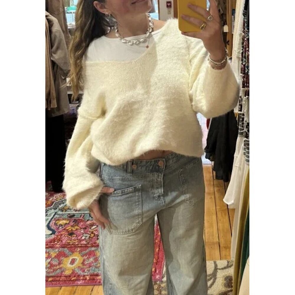 FREE PEOPLE Sparrow Pullover in Ivory Size Small